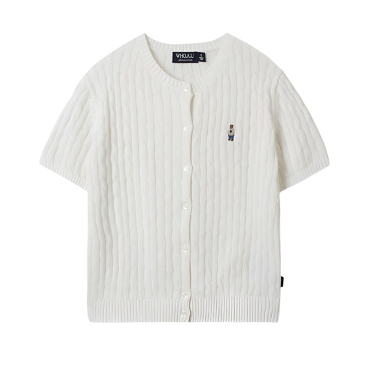 WHOAU SHORT-SLEEVE CARDIGAN 01