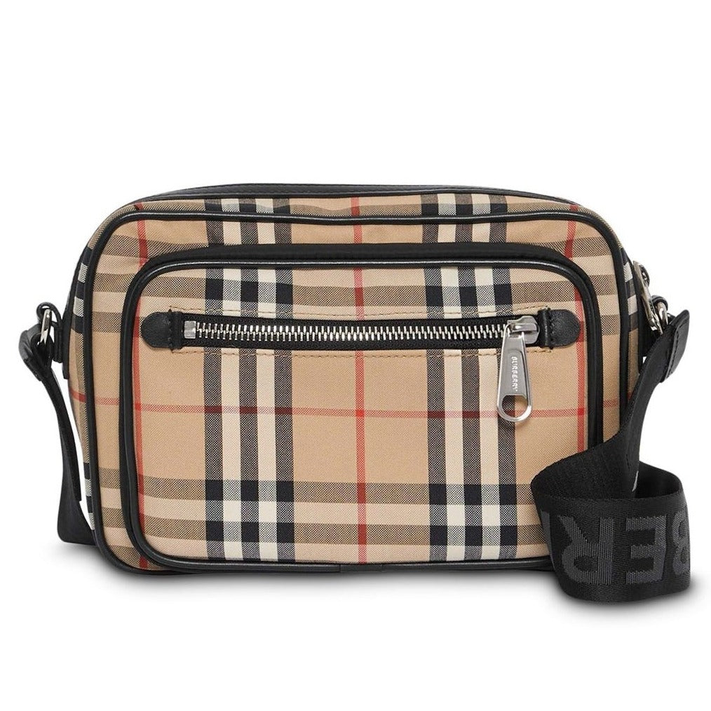 Shop Burberry Vintage check and leather crossbody bag# (80101521