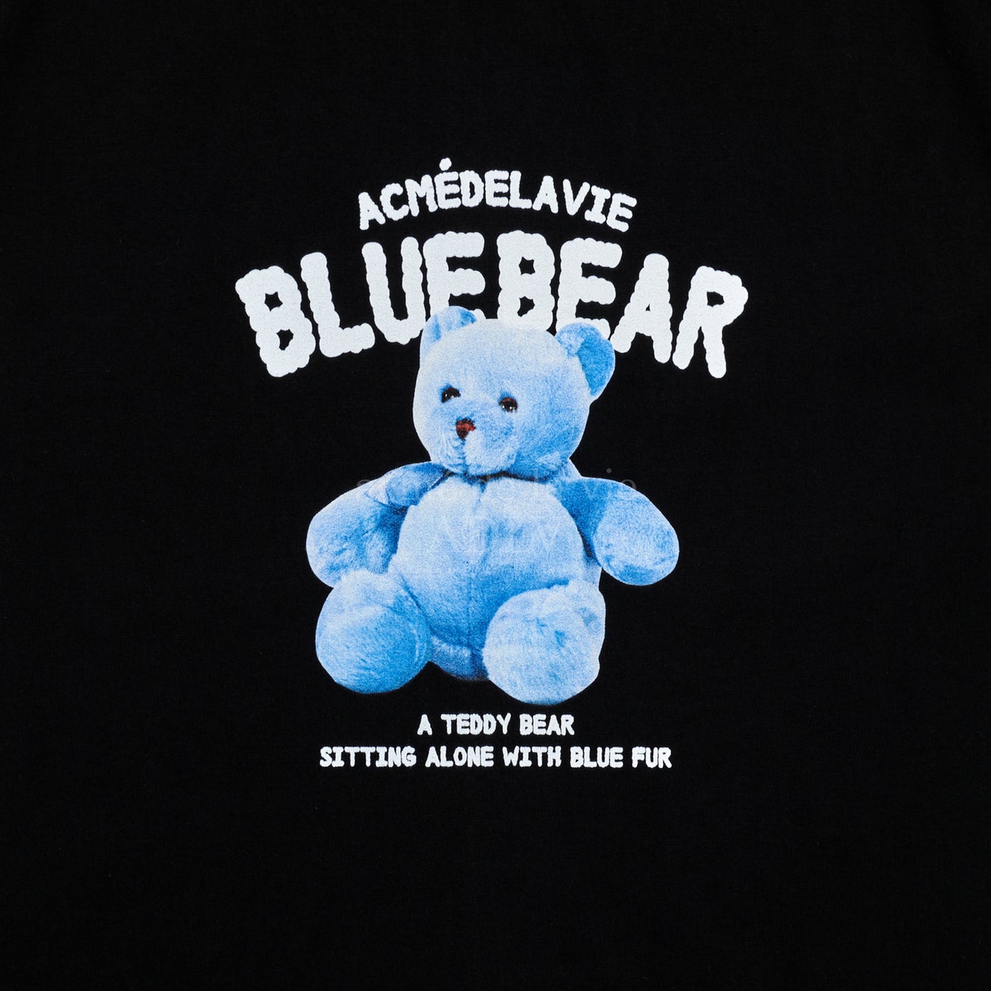 ADLV T-SHIRT BLUE TEDDY BEAR SHORT SLEEVE BLACK