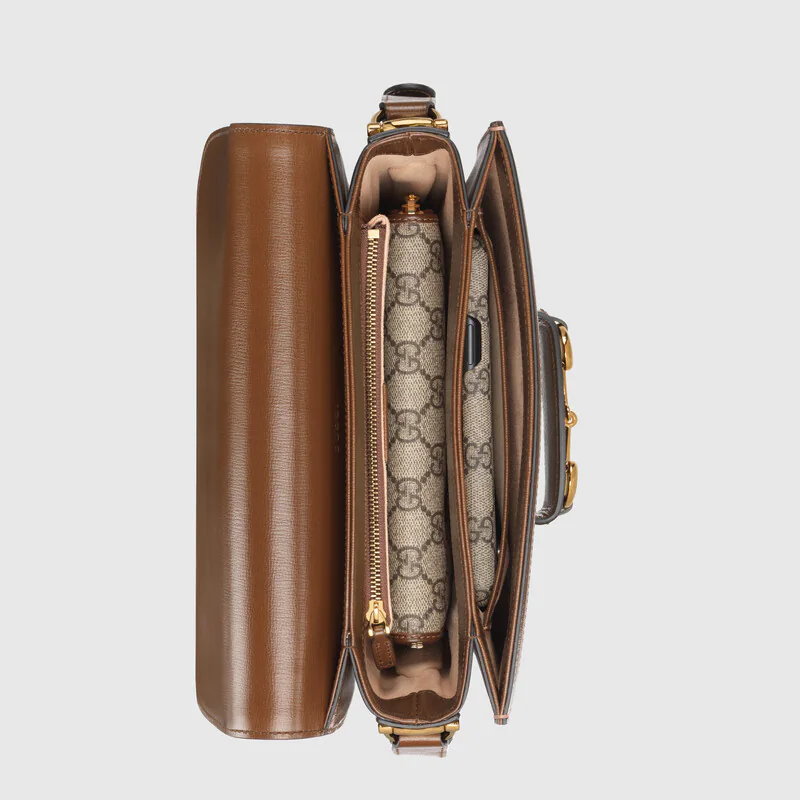 GUCCI BAG HORSEBIT 1955 SHOULDER GG SUPREME BROWN ( SMALL )