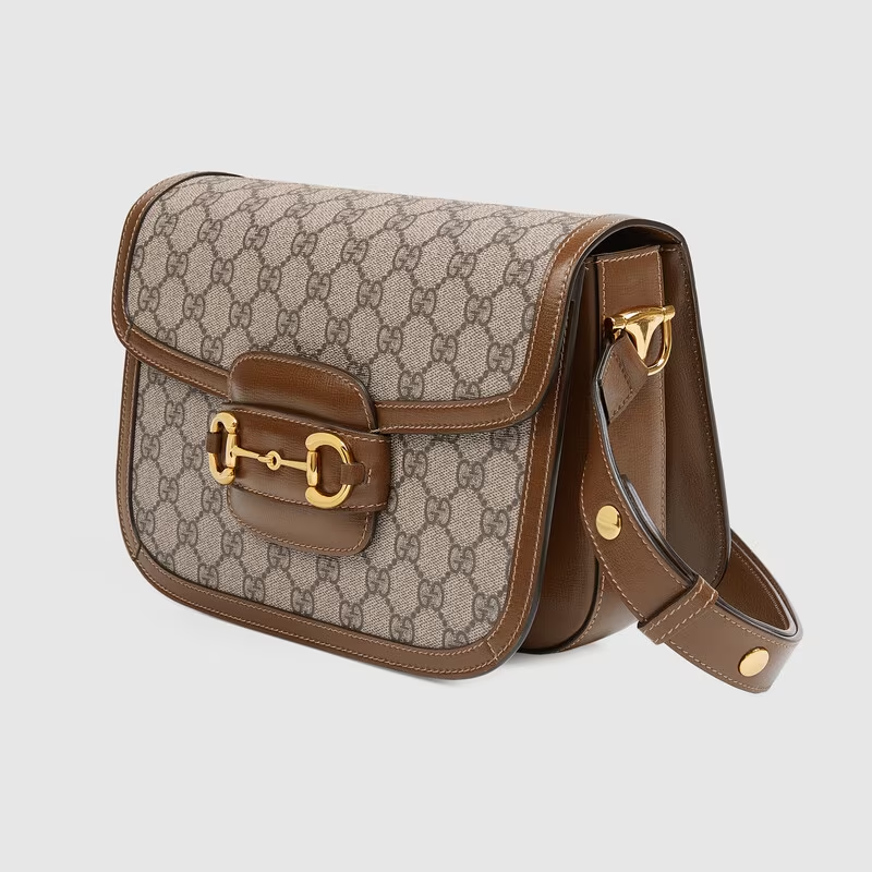 GUCCI BAG HORSEBIT 1955 SHOULDER GG SUPREME BROWN ( SMALL )