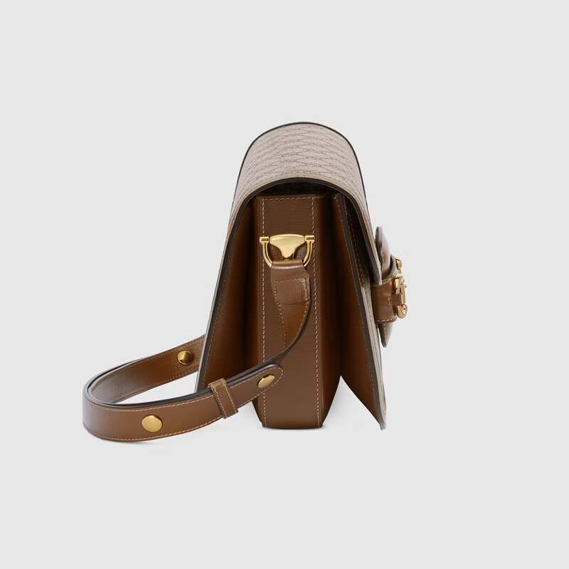 GUCCI BAG HORSEBIT 1955 SHOULDER GG SUPREME BROWN ( SMALL )