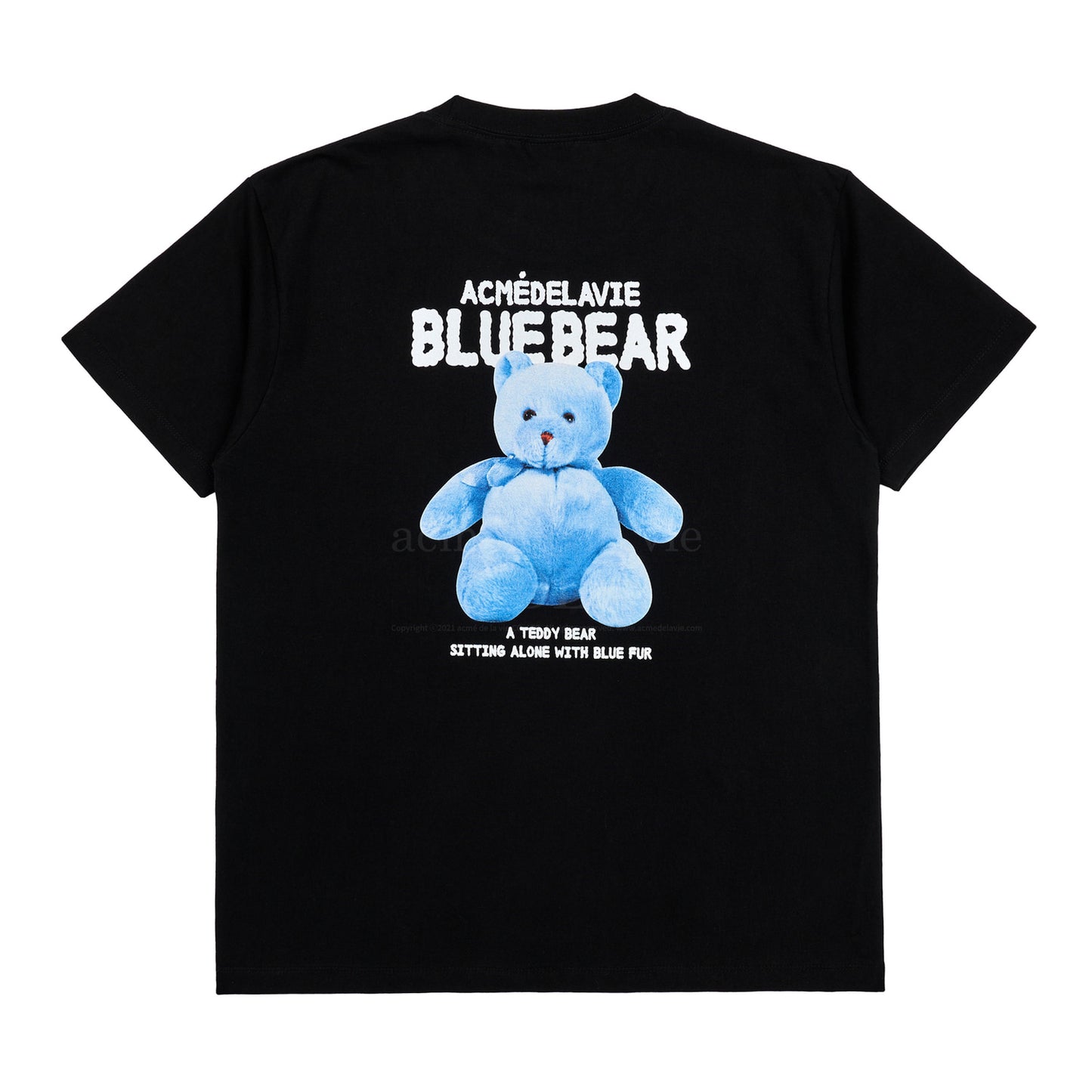 ADLV T-SHIRT BLUE TEDDY BEAR SHORT SLEEVE BLACK