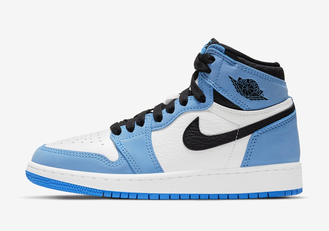 NIKE JORDAN 1 RETRO HIGH WHITE UNIVERSITY BLUE BLACK