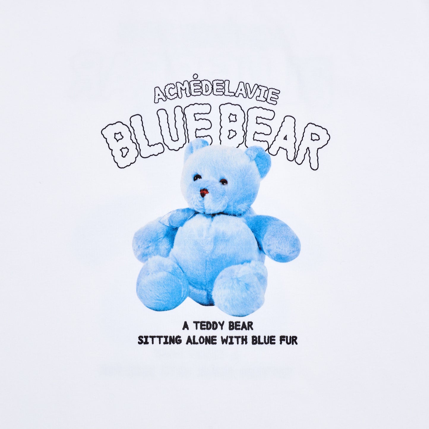 ADLV T-SHIRT BLUE TEDDY BEAR SHORT SLEEVE WHITE