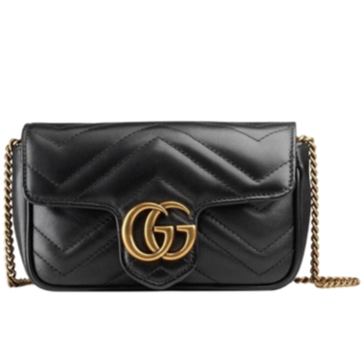 Gucci Black Matelasse Leather GG Marmont Key Case Gucci