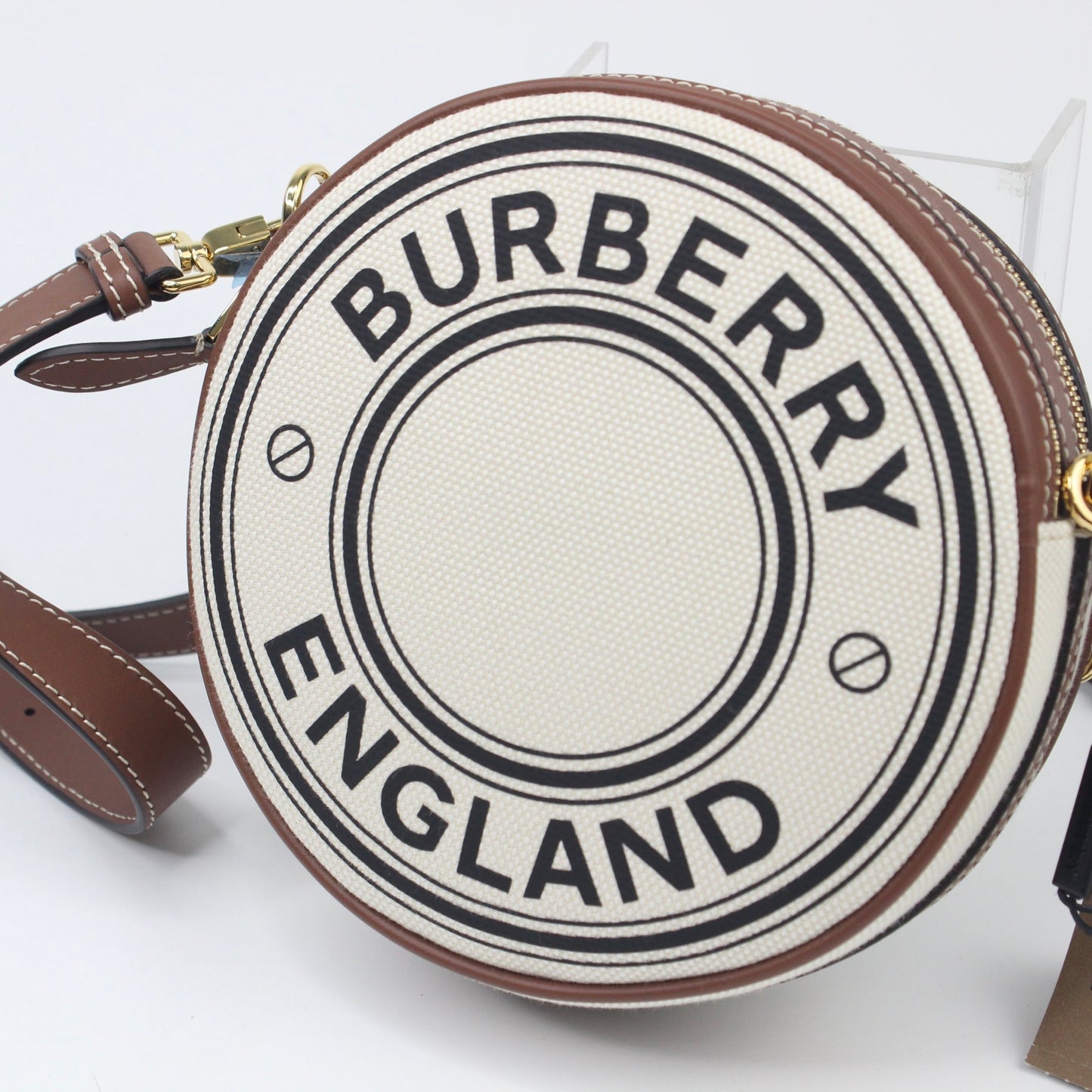 BURBERRY BAG LOGO GRAPHIC CANVAS AND LEATHER LOUISE