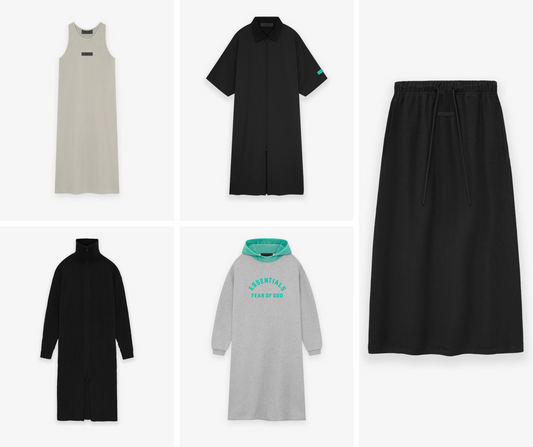 DUYÊN DÁNG CÙNG NHỮNG CHIẾC ĐẦM VÀ VÁY DÀI CỦA FEAR OF GOD - ESSENTIALS