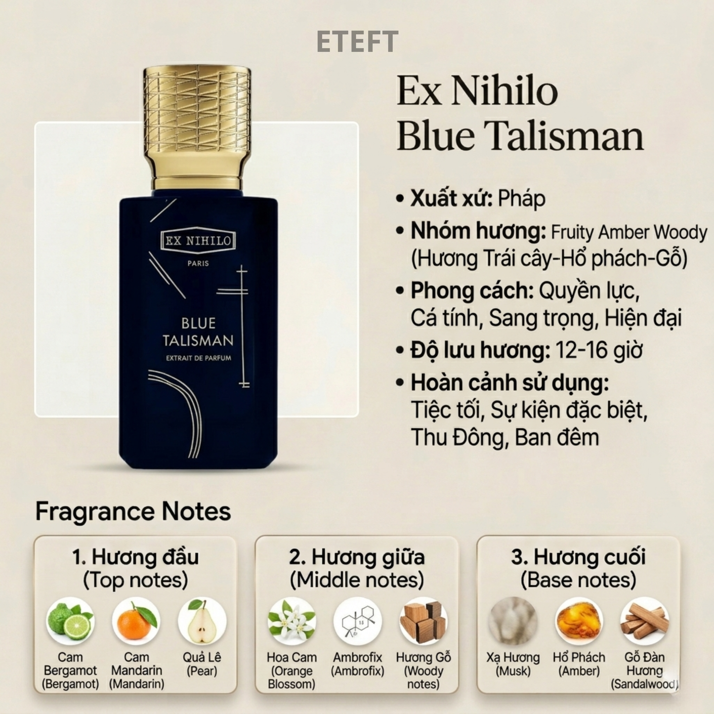PERFUME BLUE TALISMAN 01 (50 ML)
