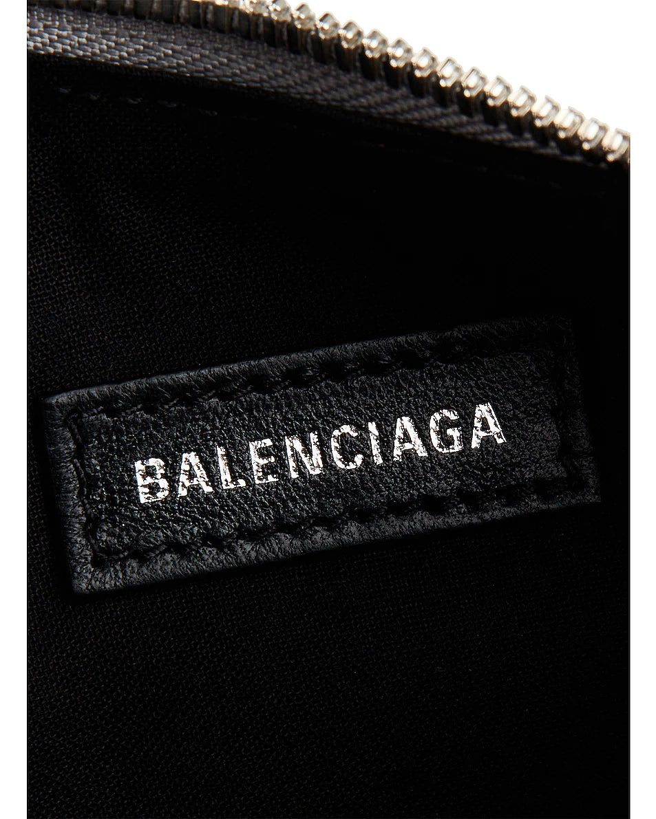 Balenciaga Everyday Logo Pouch M Medium Blue Leather White Printed Clutch  Bag  eBay