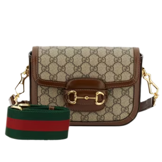 GUCCI BAG HORSEBIT 1955 SHOULDER GG SUPREME BROWN ( MINI )