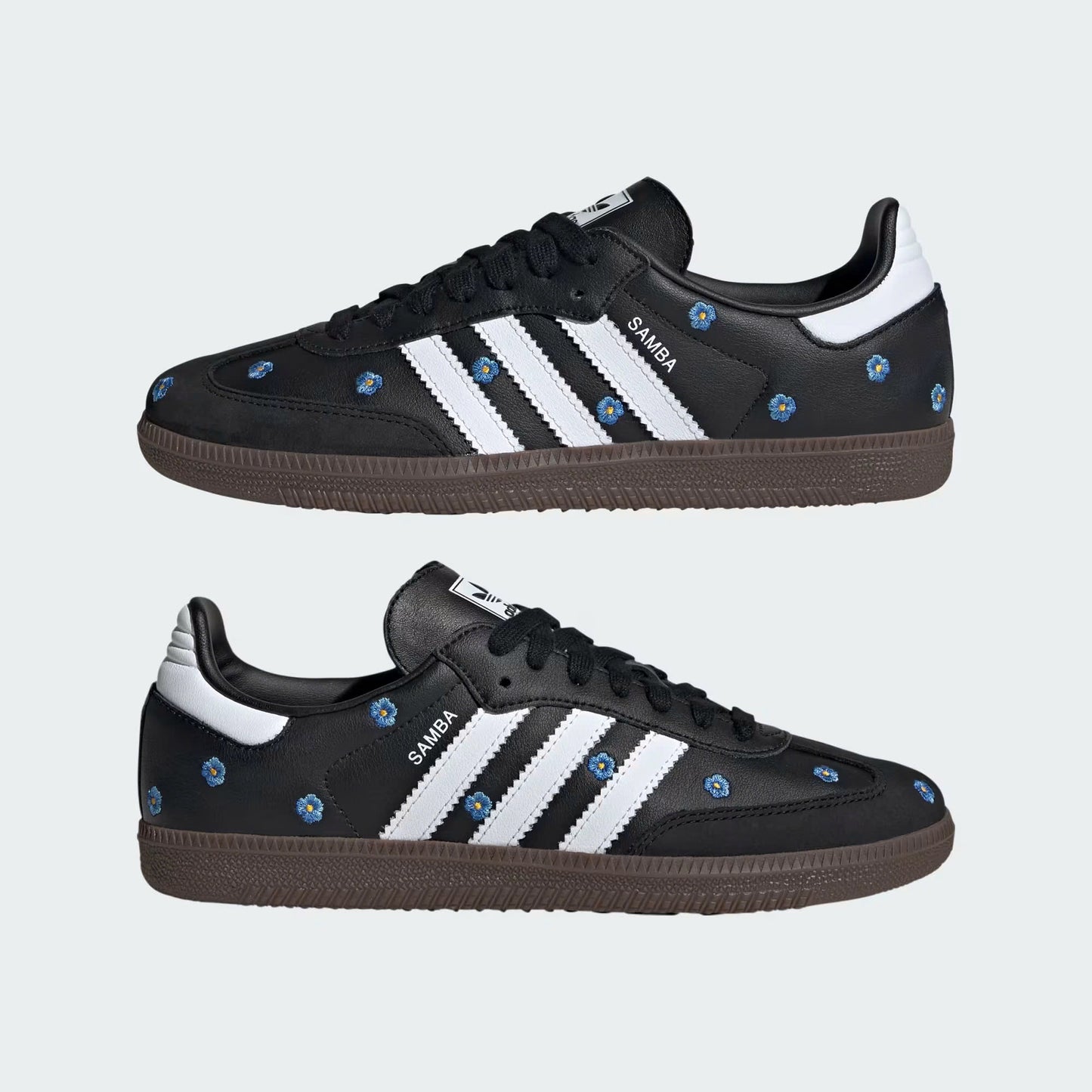 ADIDAS SAMBA LIGHT BLUE FLORAL CORE BLACK