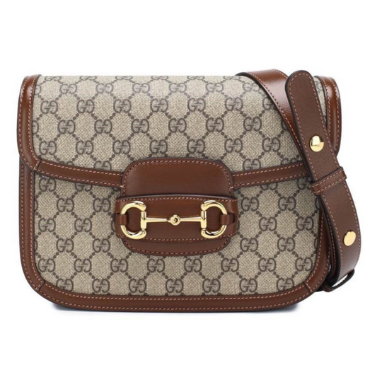 GUCCI BAG HORSEBIT 1955 SHOULDER GG SUPREME BROWN ( SMALL )