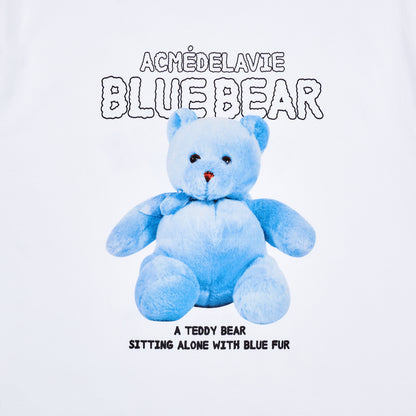 ADLV T-SHIRT BLUE TEDDY BEAR SHORT SLEEVE WHITE
