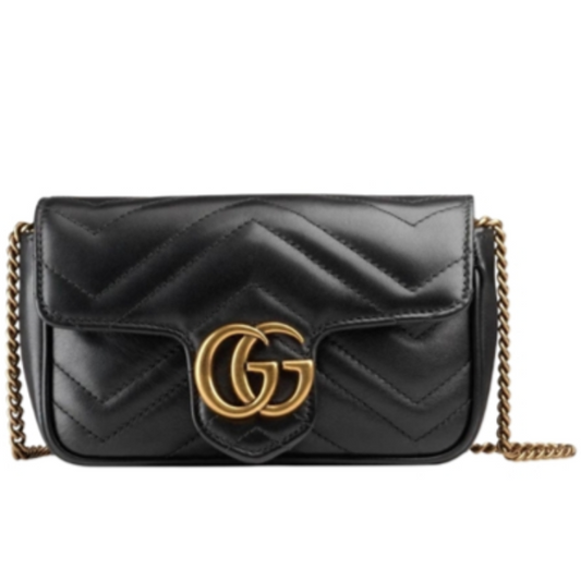 GUCCI BAG MARMONT SUPER MINI QUILTED LEATHER SHOULDER