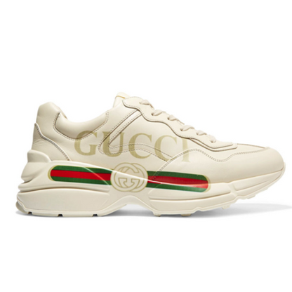 GIÀY GUCCI RHYTON THIẾT KẾ THỂ THAO SANG TRỌNG TONE MÀU KEM TRẺ TRUNG