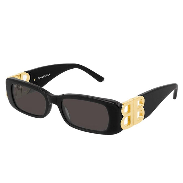 Balenciaga Dynasty black sunglasses featuring BB gold logo