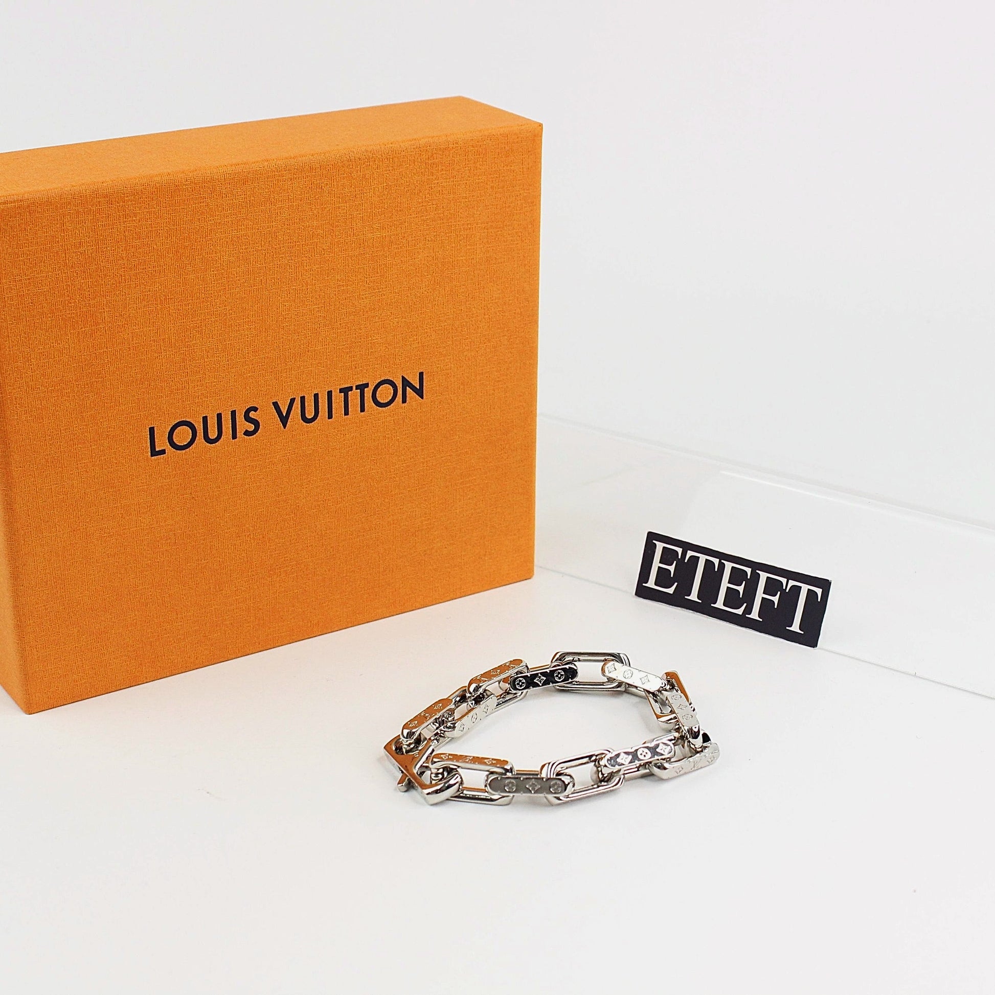 LOUIS VUITTON Monogram Chain Shades Bracelet M Silver 1155934