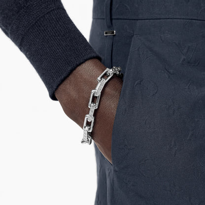 Louis Vuitton Monogram Chain Bracelet Metal Silver 2447871