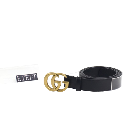 GUCCI BELT LEATHER WITH DOUBLE G BUCKLE ( 3CM)
