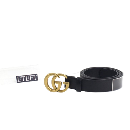 GUCCI BELT LEATHER WITH DOUBLE G BUCKLE ( 3CM)
